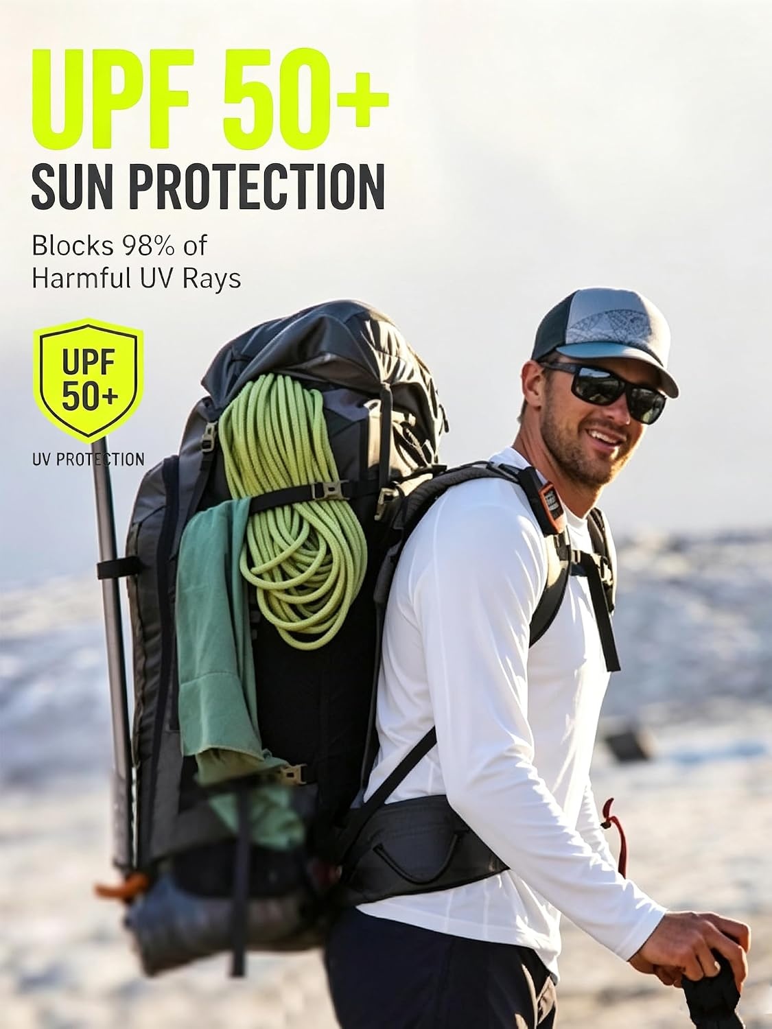 image:imageMens Long Sleeve Tee Shirts Sun Protection Fast Dry CrewNeckSunProtectionUPFUVWorkoutRunningHikingFishingCyclingCoolingMoisture WickingQuick DryAthleticWhite