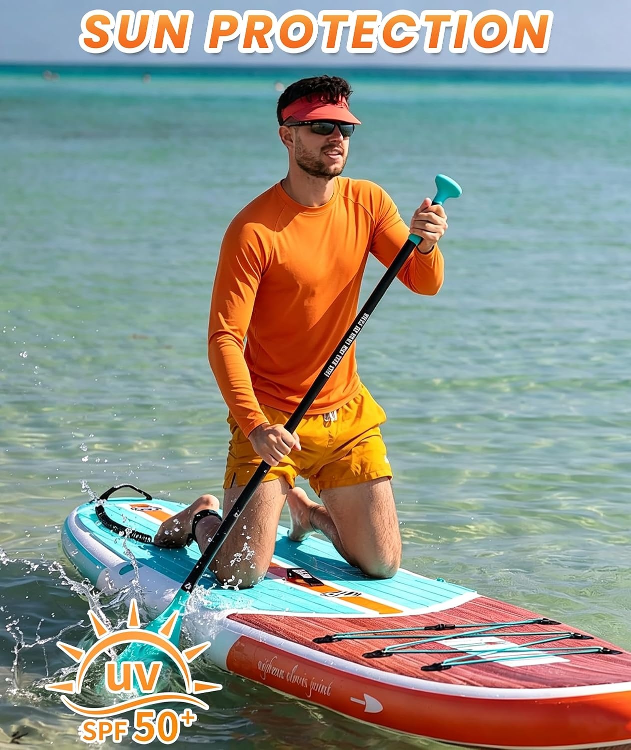 image:imageMens Long Sleeve Tee Shirts Sun Protection Fast Dry CrewNeckSunProtectionUPFUVWorkoutRunningHikingFishingCyclingCoolingMoisture WickingQuick DryAthleticOrange