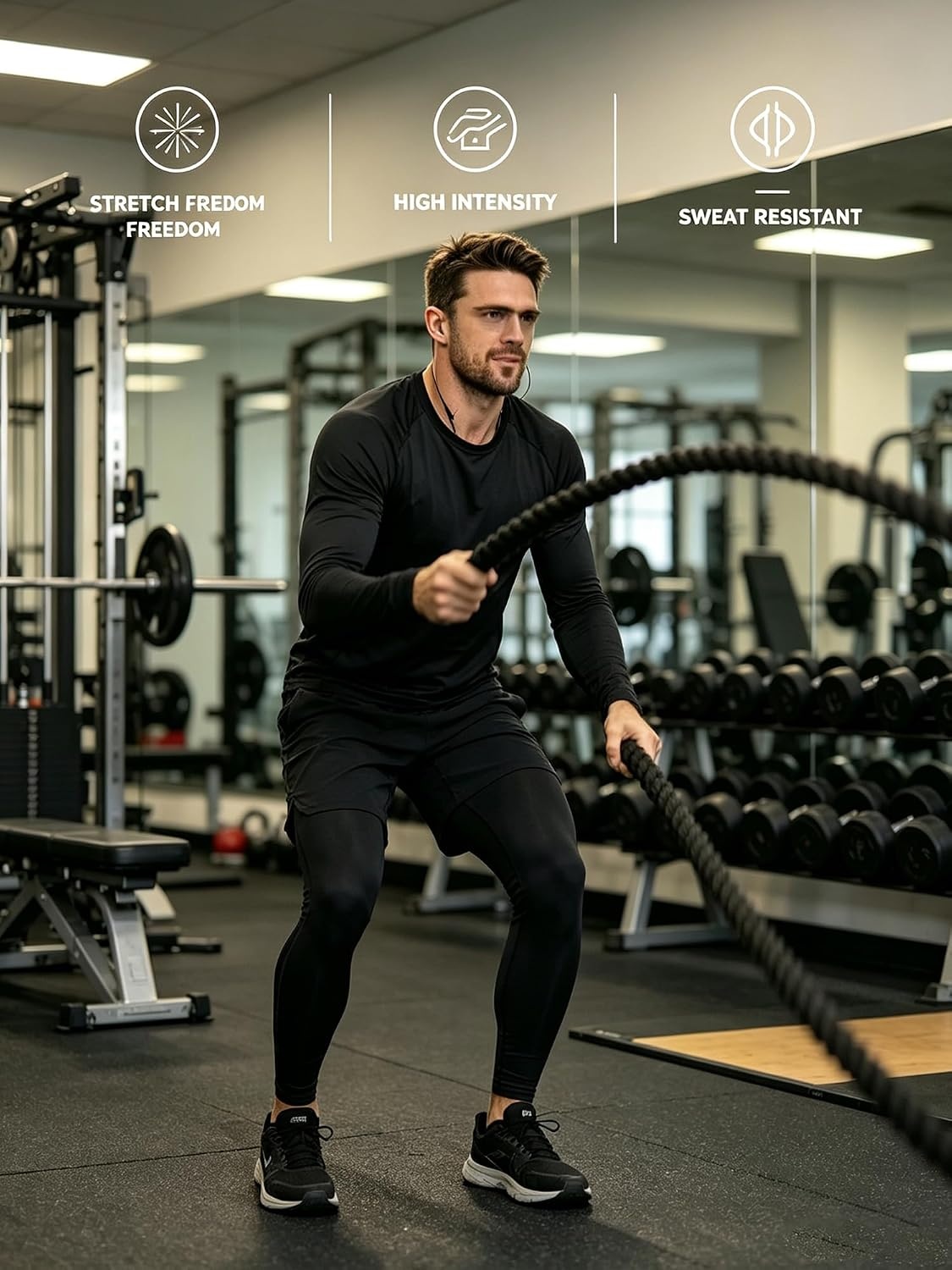 image:imageZITY 2Pack Mens Long Sleeve Tee Shirts SPF Crew NeckSun ProtectionUPFUVWorkoutRunningHikingFishingCyclingCoolingMoisture WickingQuick DryAthletic