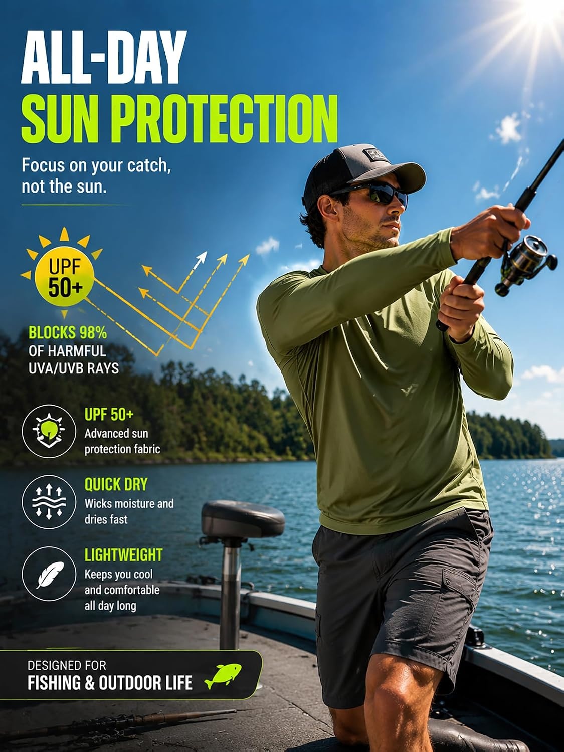 image:imageZITY 2Pack Mens Long Sleeve Tee Shirts SPF Crew NeckSun ProtectionUPFUVWorkoutRunningHikingFishingCyclingCoolingMoisture WickingQuick DryAthletic