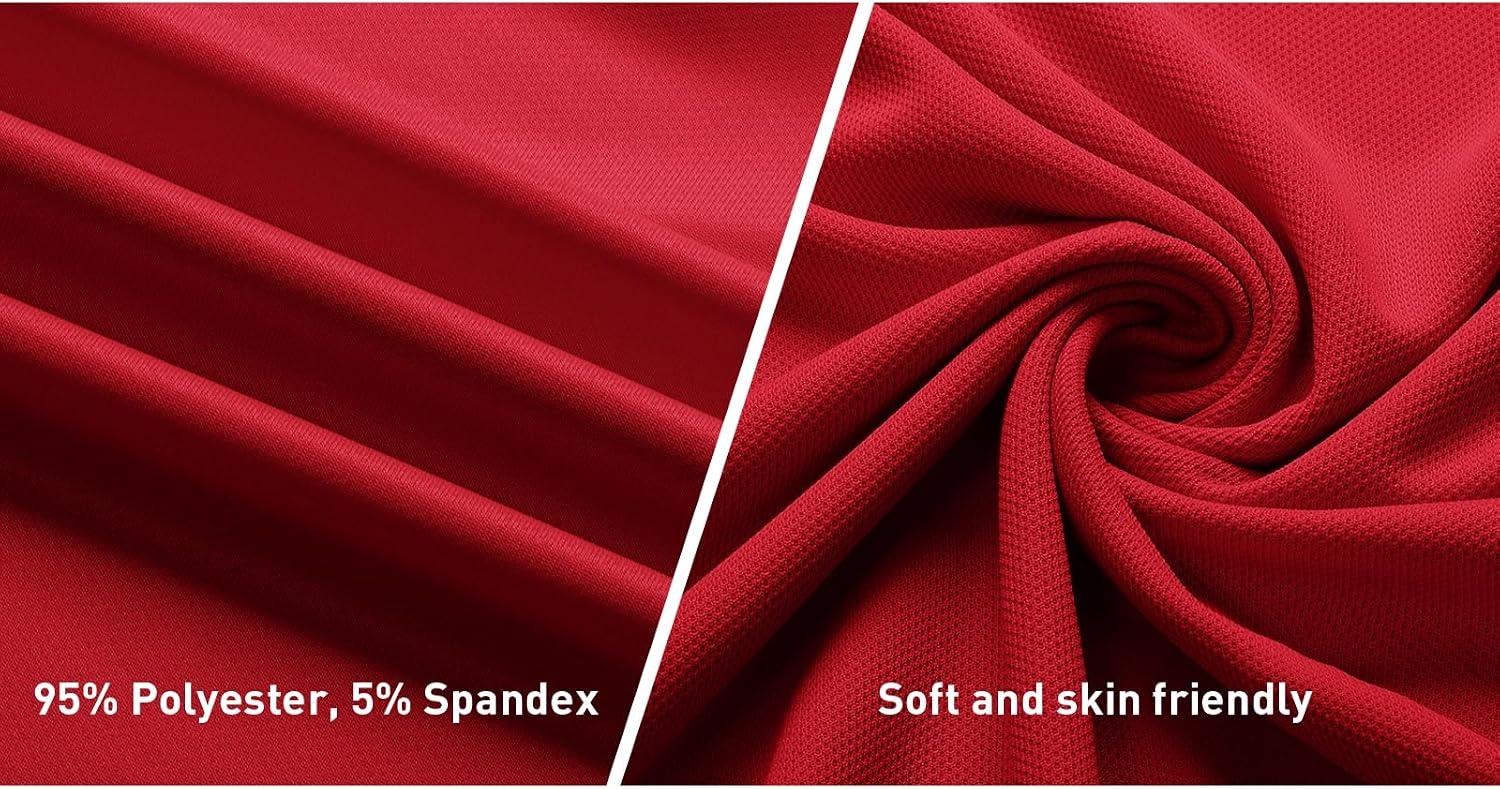 image:imageZITY 3 Pack Mens Golf Polo Shirts Short Sleeve Business Casual TShirts Moisture Wicking QuickDrying Breathable Stretchy Cool Sport Workout Daily Work Performance Collared Tactical ShirtBlack Red Blue