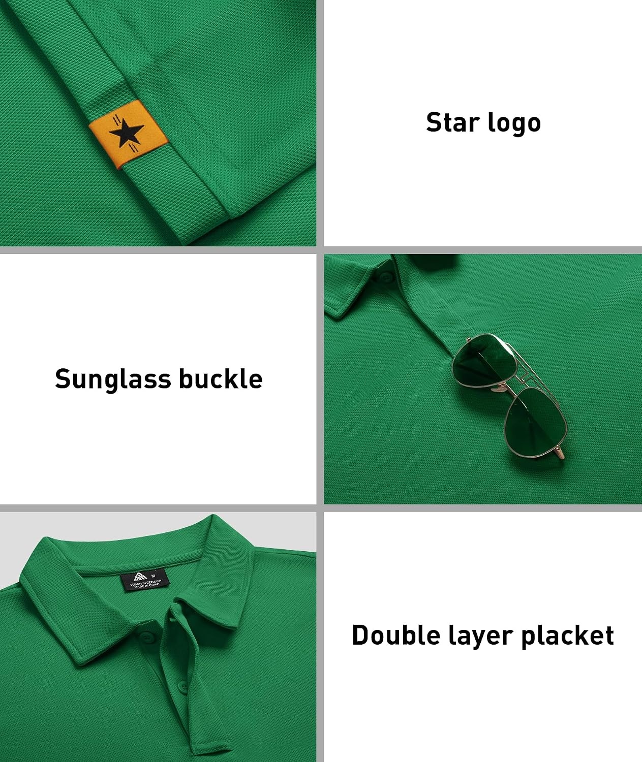 image:imageZITY 3 Pack Mens Golf Polo Shirts Short Sleeve Business Casual TShirts Moisture Wicking QuickDrying Breathable Stretchy Cool Sport Workout Daily Work Performance Collared Tactical ShirtTealblue Grassgreen Moonblue