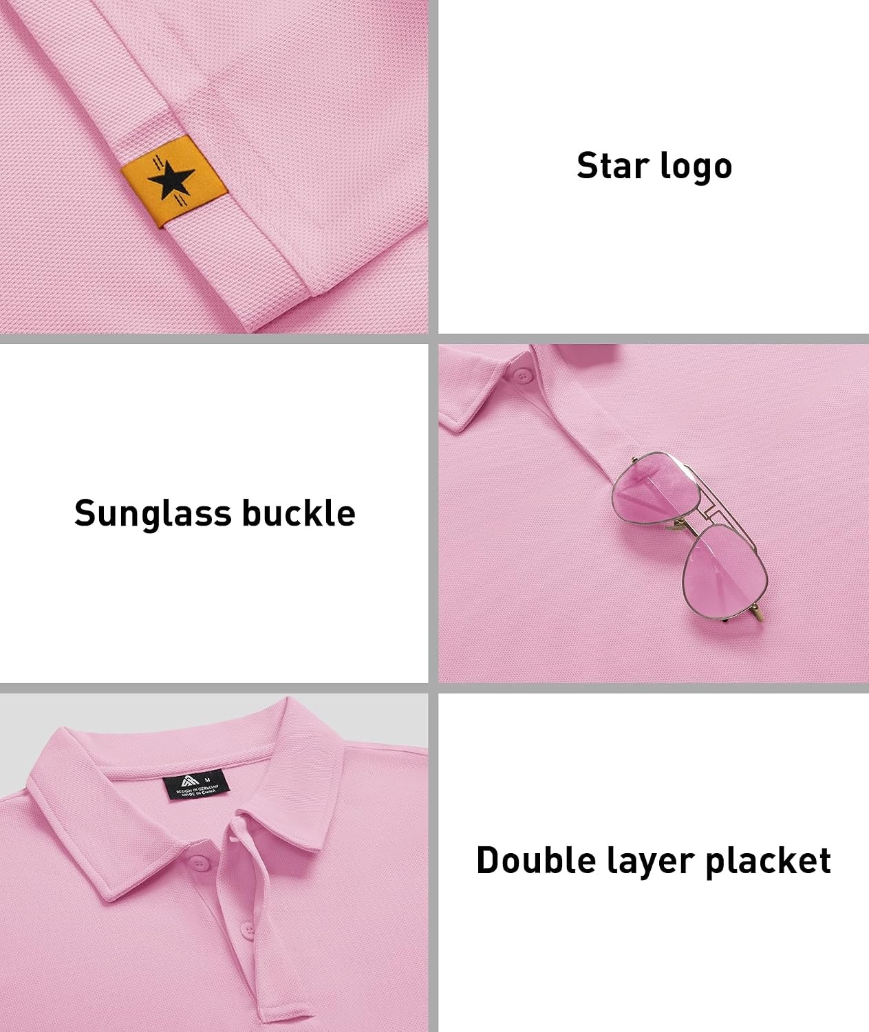 image:imageZITY 3 Pack Mens Golf Polo Shirts Short Sleeve Business Casual TShirts Moisture Wicking QuickDrying Breathable Stretchy Cool Sport Workout Daily Work Performance Collared Tactical ShirtMoonblue Turquoiseblue Pink