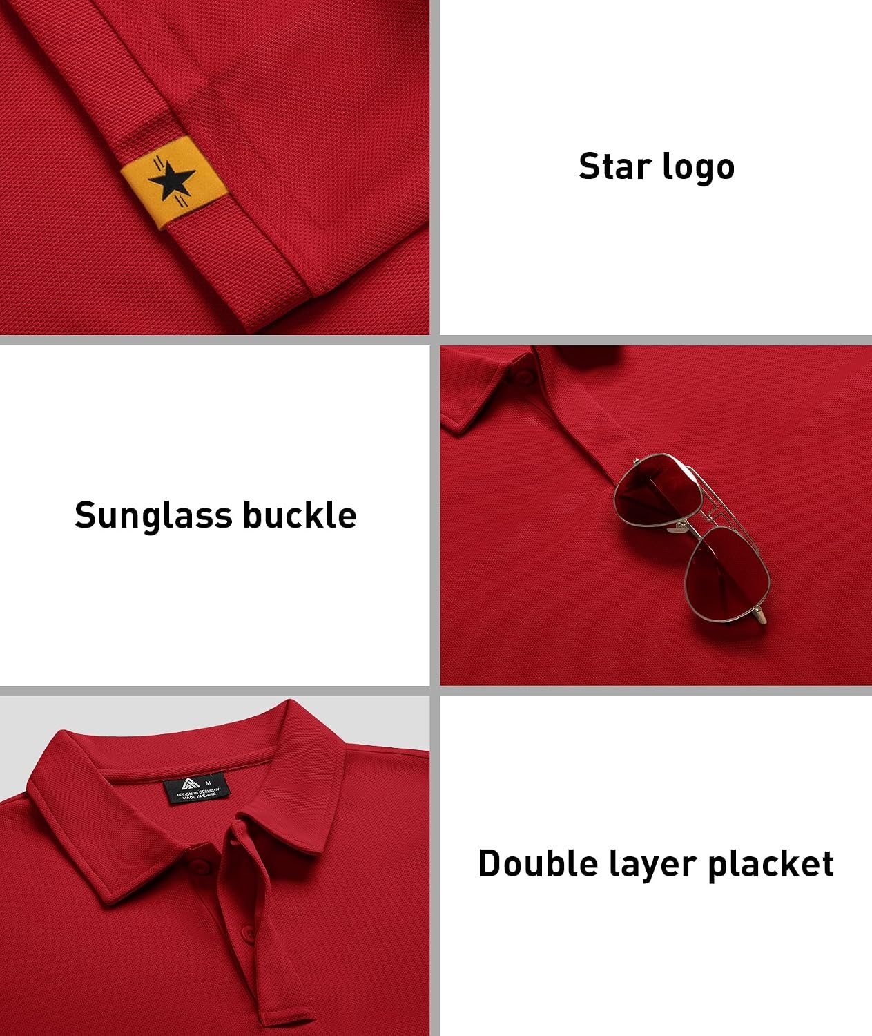 image:imageZITY 3 Pack Mens Golf Polo Shirts Short Sleeve Business Casual TShirts Moisture Wicking QuickDrying Breathable Stretchy Cool Sport Workout Daily Work Performance Collared Tactical ShirtRed Grassgreen Yellow