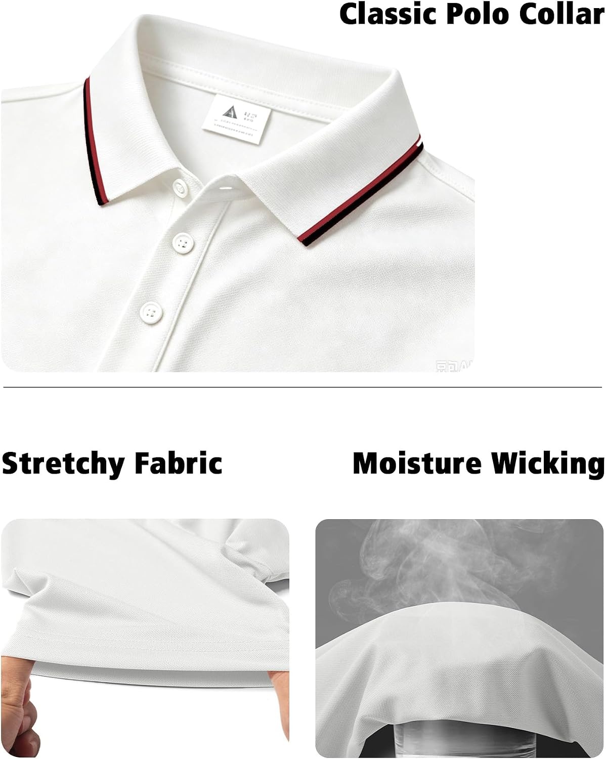 image:imageZITY 3 Pack Mens Polo Shirts Short Sleeve Casual Summer Collared Golf ShirtsBlackWhiteGrey