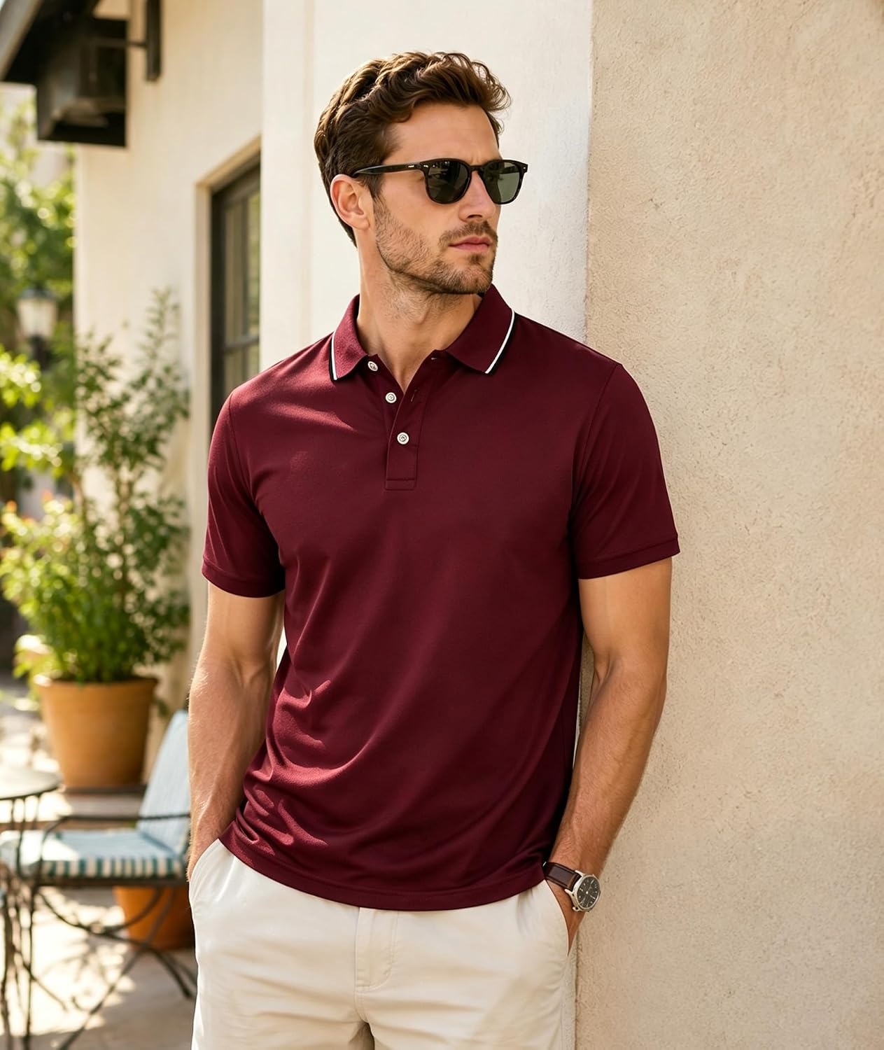 image:imageZITY 3 Pack Mens Polo Shirts Short Sleeve Casual Summer Collared Golf ShirtsNavyGreenRed