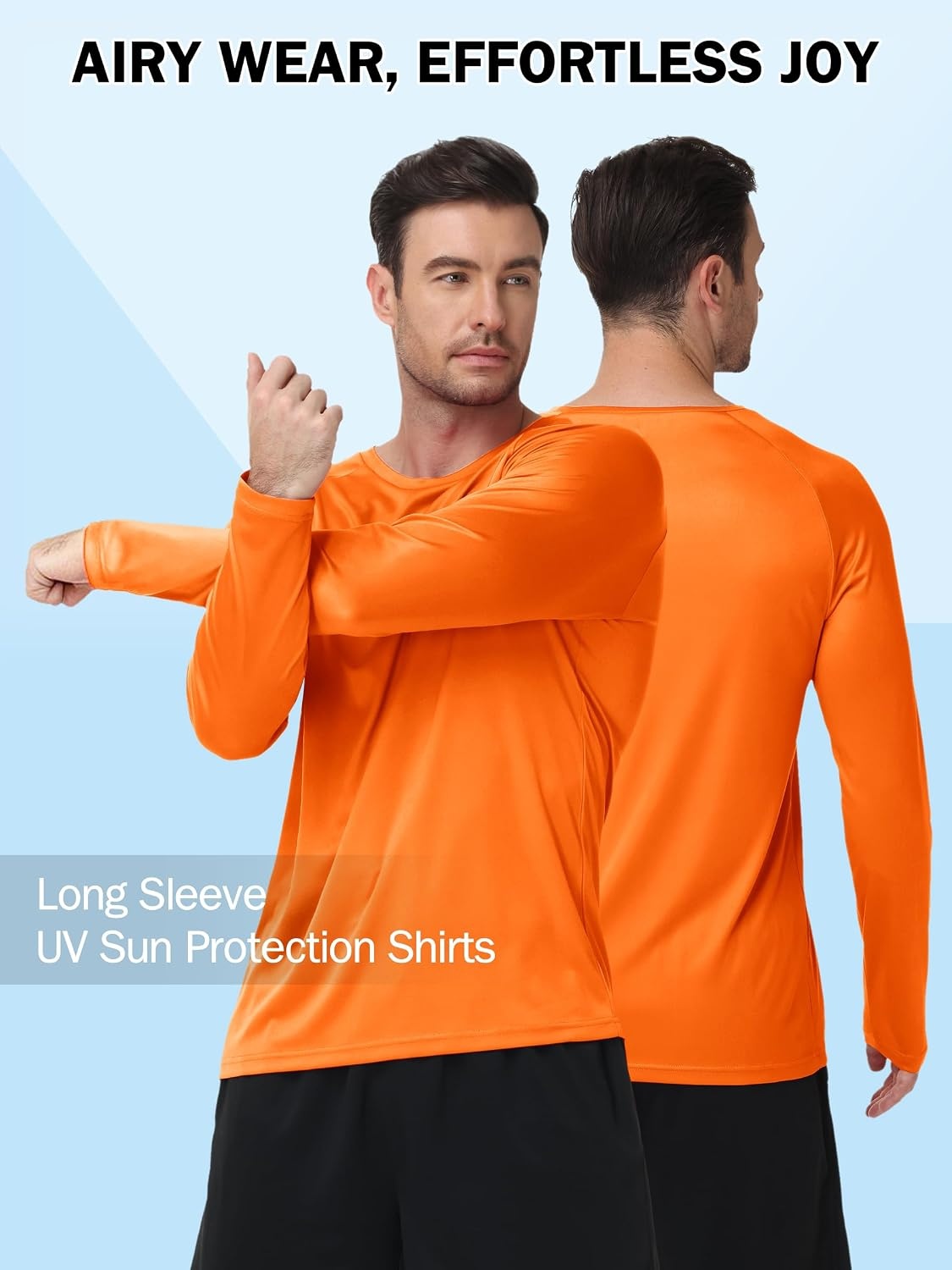 image:imageZITY 5 Pack Long Sleeve Shirts for Men UPF 50 UV Sun Protection Quick Dry Athletic Shirts for Fishing Workout Rash Guard5 Jet Black