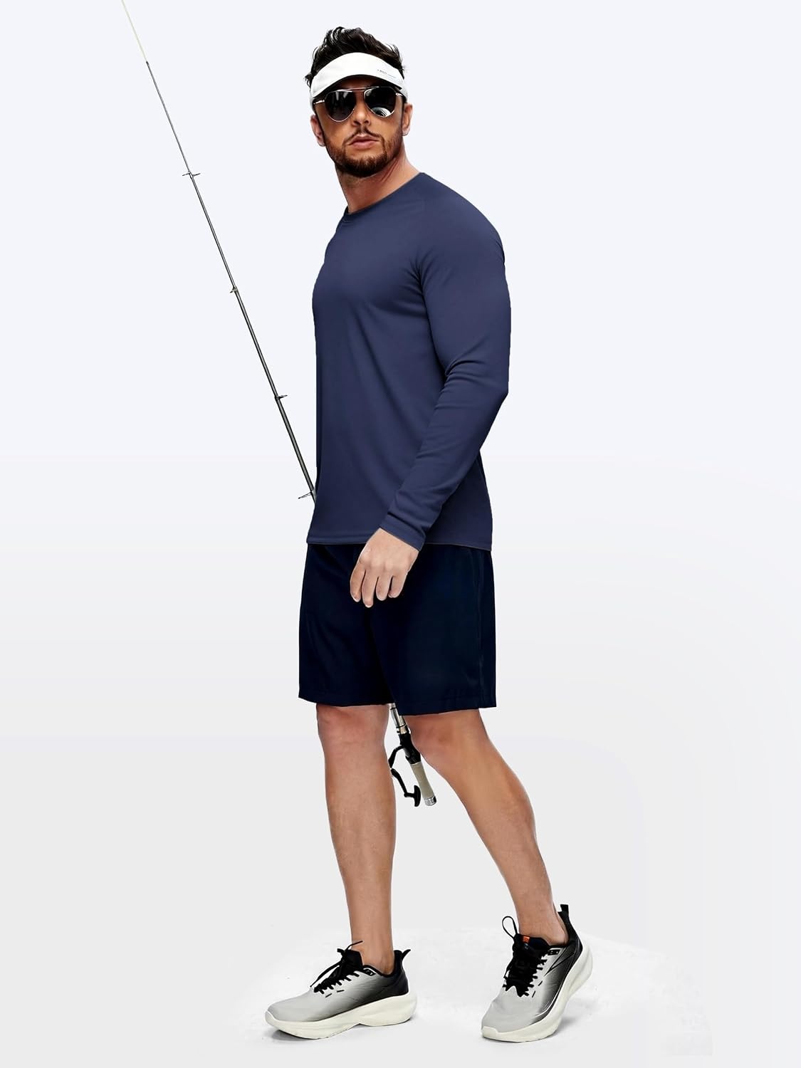 image:imageZITY 5 Pack Long Sleeve Shirts for Men UPF 50 UV Sun Protection Quick Dry Athletic Shirts for Fishing Workout Rash GuardLight BlueWhiteLight GrayDark BlueBlack