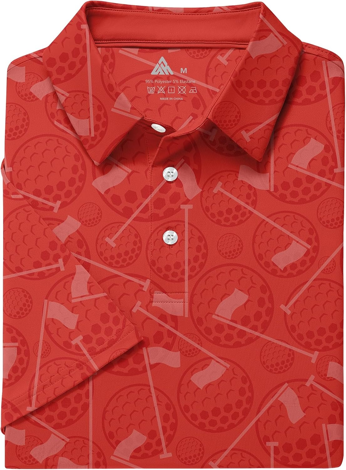 image:imageZITY Golf Shirts for Men Short Sleeve Print Polo Shirt Moisture Wicking Regular Fit Casual Beach PoloOrange Golf Ball