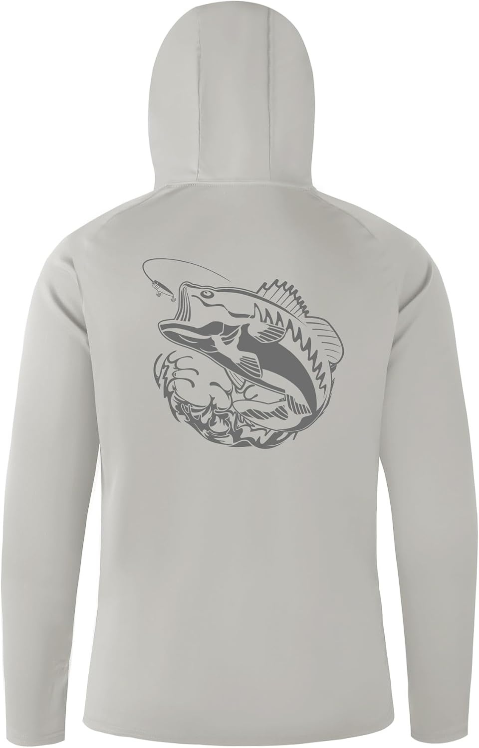 image:imageZITY Hooded Shirts for Men with Face Mask SPF Sun Protection Rash Guard UPF 50 Fishing Shirts for Men Lightweight Quick Dry Moisture Wicking Workout Long Sleeve Shirts for Men with HoodGray