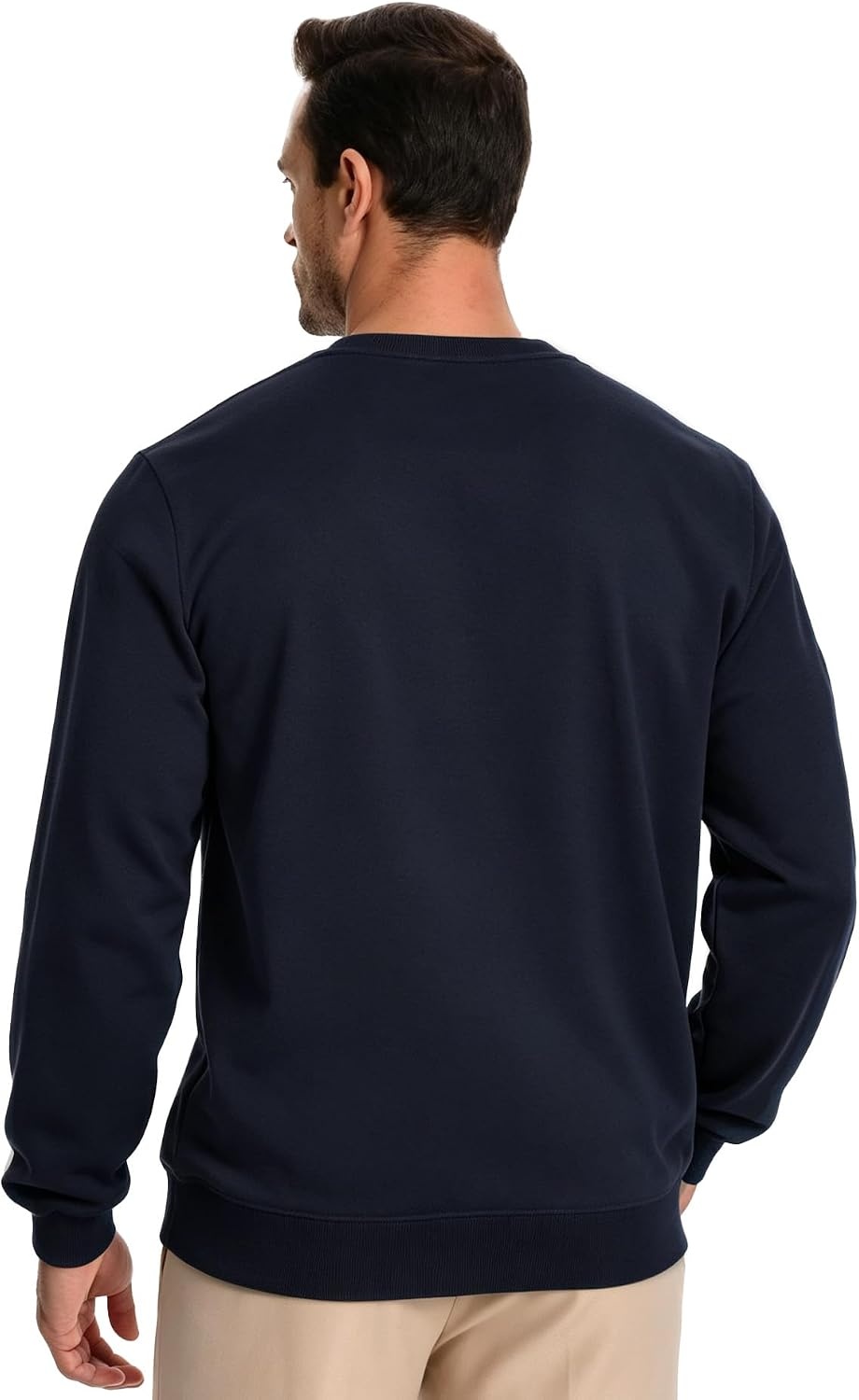 image:imageZITY Mens Athletic Crewneck Sweatshirt Classic Versatile Lightweight Long Sleeve Sweatshirts for MenDark Navy