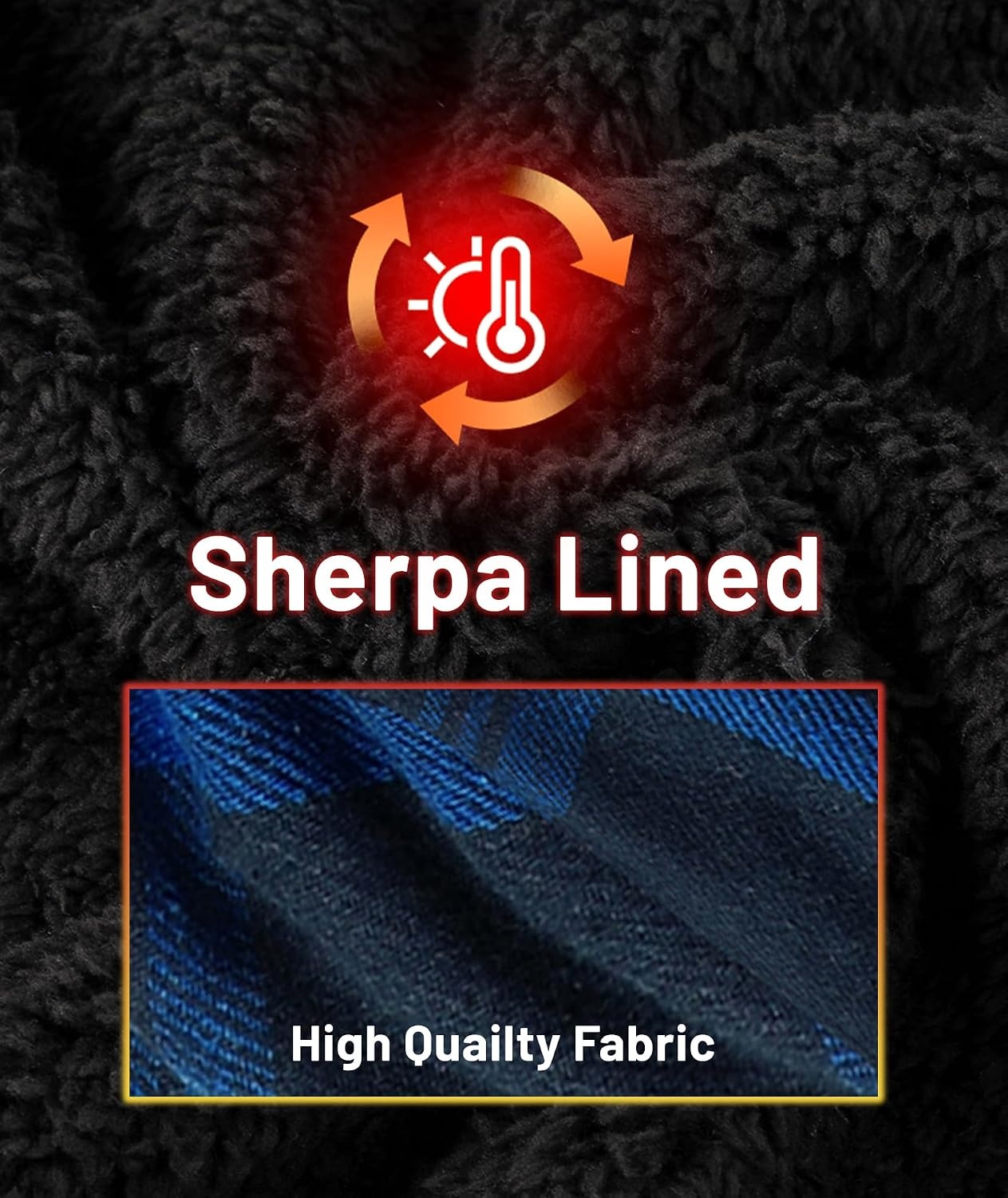 image:imageZITY Mens Flannel Jacket Zip Up Fleece Plaid Shirt Hoodie Winter Warm Coat Thick Sherpa Lined Long Sleeve Outwear Heavyweight Sweatshirt with Pocket Work School VacationsBlue Navy