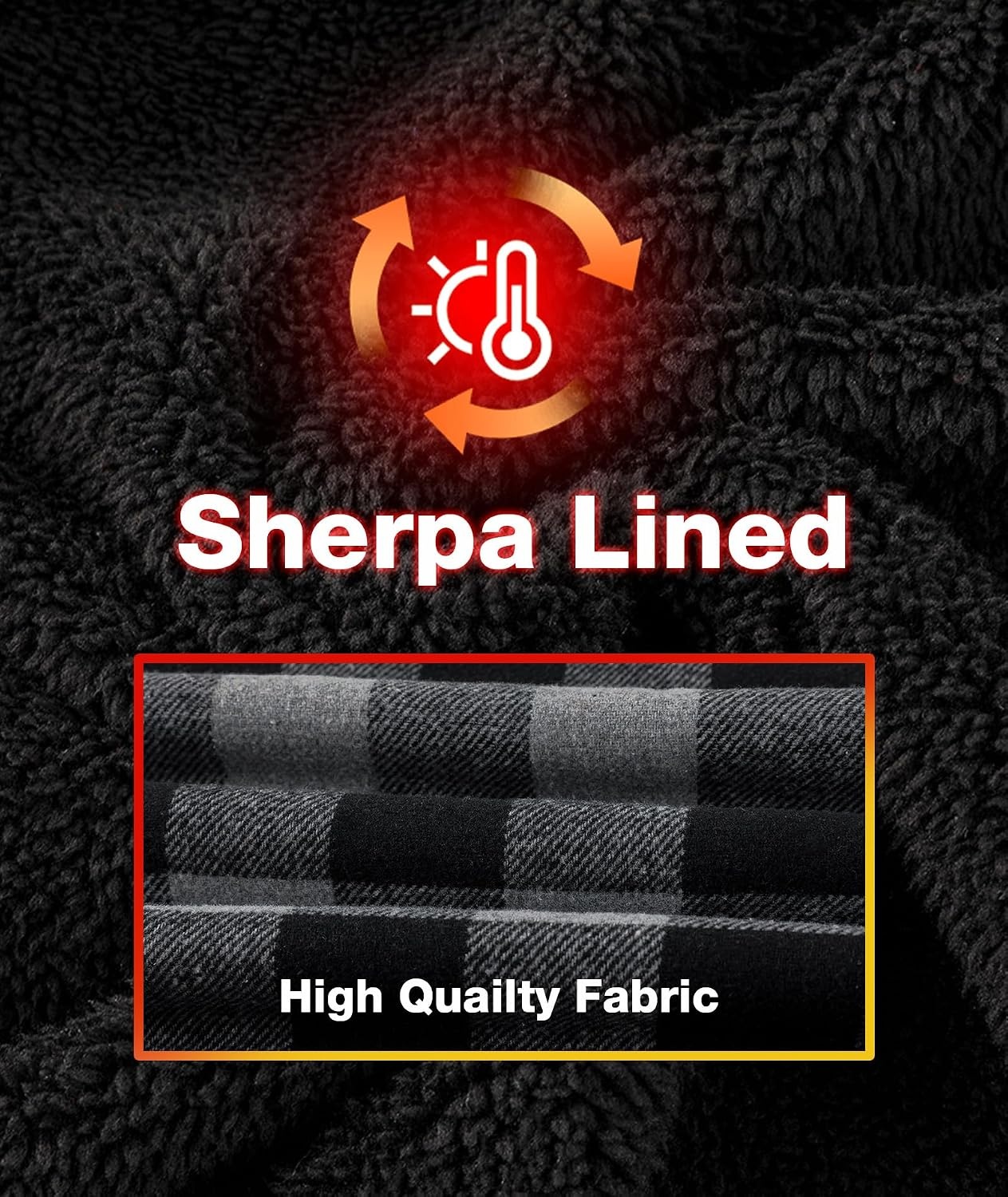image:imageZITY Mens Flannel Jacket Zip Up Fleece Plaid Shirt Hoodie Winter Warm Coat Thick Sherpa Lined Long Sleeve Outwear Heavyweight Sweatshirt with Pocket Work School VacationsGrey