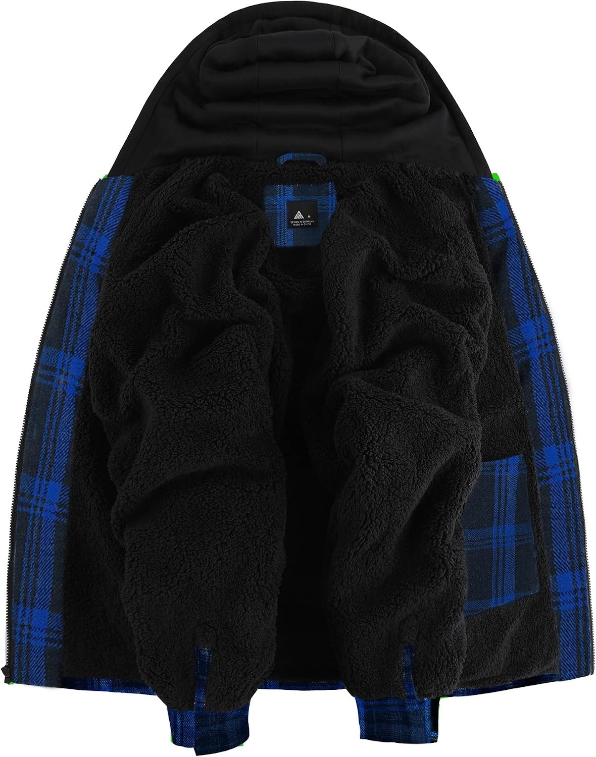 image:imageZITY Mens Flannel Jacket Zip Up Fleece Plaid Shirt Hoodie Winter Warm Coat Thick Sherpa Lined Long Sleeve Outwear Heavyweight Sweatshirt with Pocket Work School VacationsBlue Navy