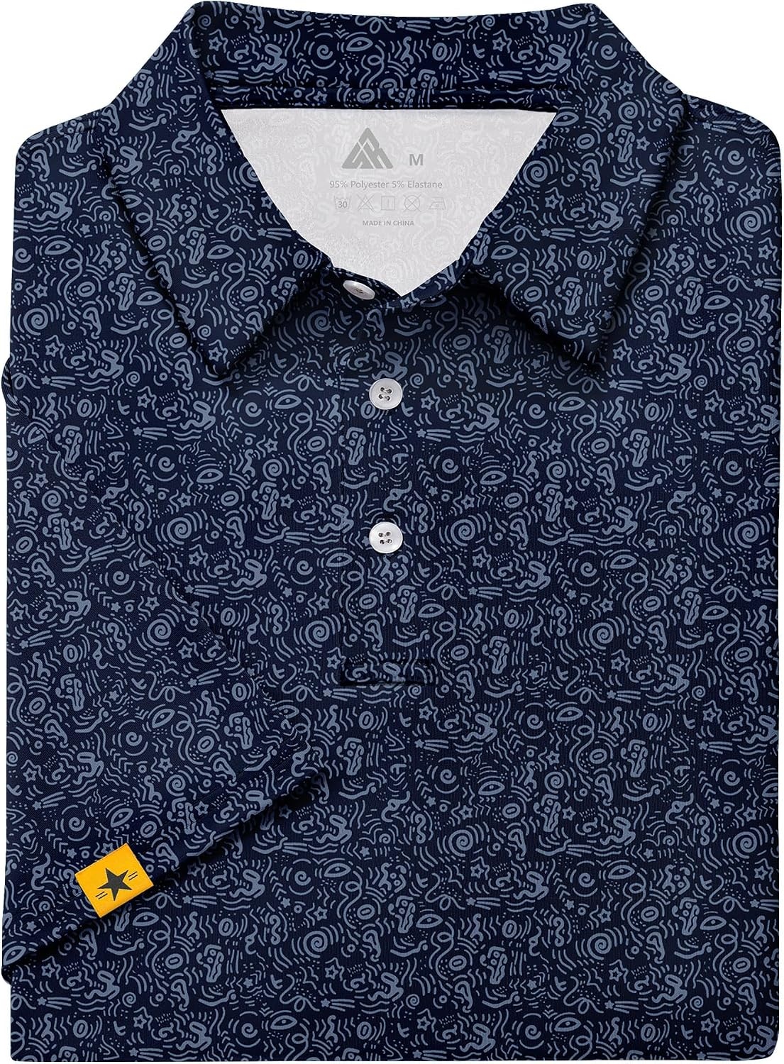 image:imageZITY Mens Golf Polo Shirts Short Sleeve UPF 50 Moisture Wicking Tshirt Print Pattern Machine Wash Quick Drying Breathable Stretchy Soft Casual Daily Office Athletic Tennis Outdoor WorkNavy