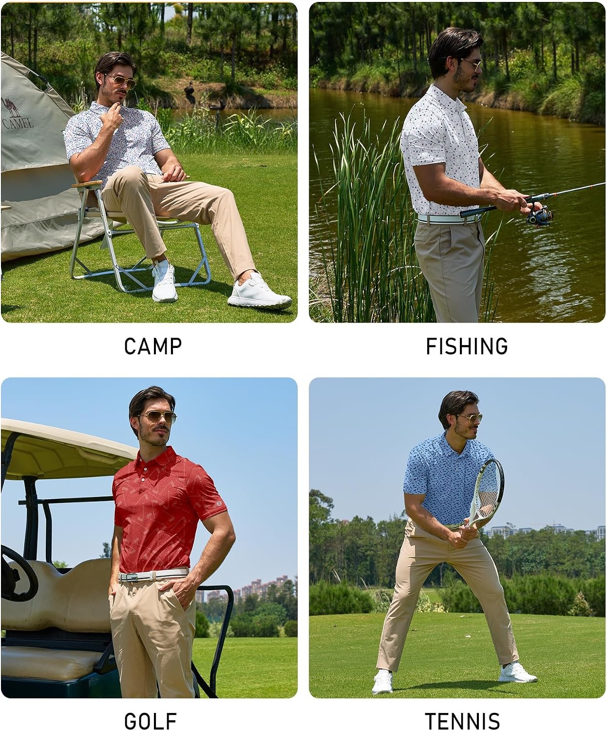 image:imageZITY Mens Golf Polo Shirts Short Sleeve UPF 50 Moisture Wicking Tshirt Print Pattern Machine Wash Quick Drying Breathable Stretchy Soft Casual Daily Office Athletic Tennis Outdoor WorkPink Blue