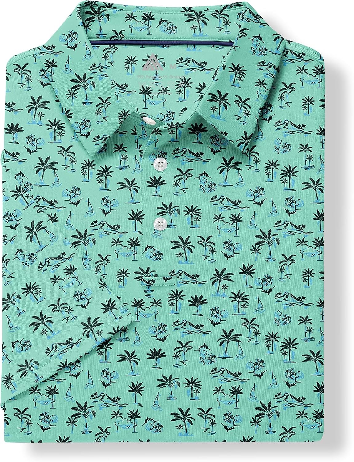 image:imageZITY Mens Golf Polo Shirts Short Sleeve UPF 50 Moisture Wicking Tshirt Print Pattern Machine Wash Quick Drying Breathable Stretchy Soft Casual Daily Office Athletic Tennis Outdoor WorkMint Green