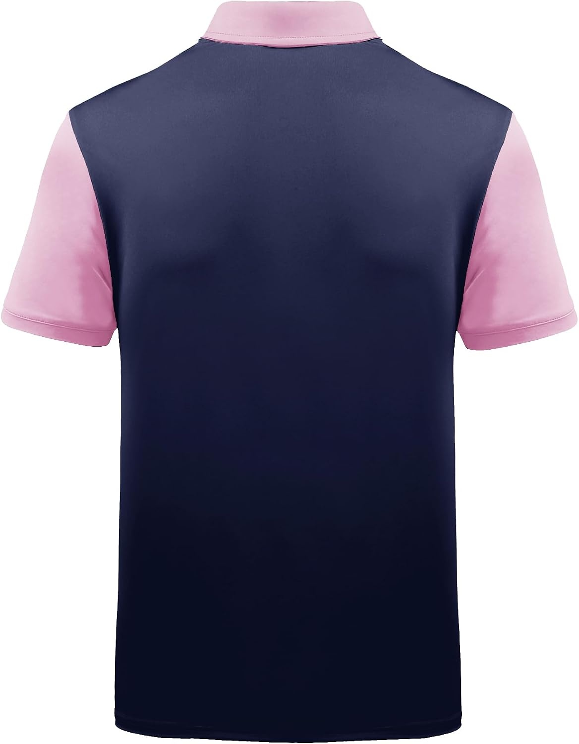 image:imageZITY Mens Golf Shirt Short Sleeve Athletic Casual Work Collared Polo Tshirt UPF 50 QuickDrying Moisture Wicking Breathable Soft Stretchy Print Patterns Striped Outdoor Business Machine WashPink Blue