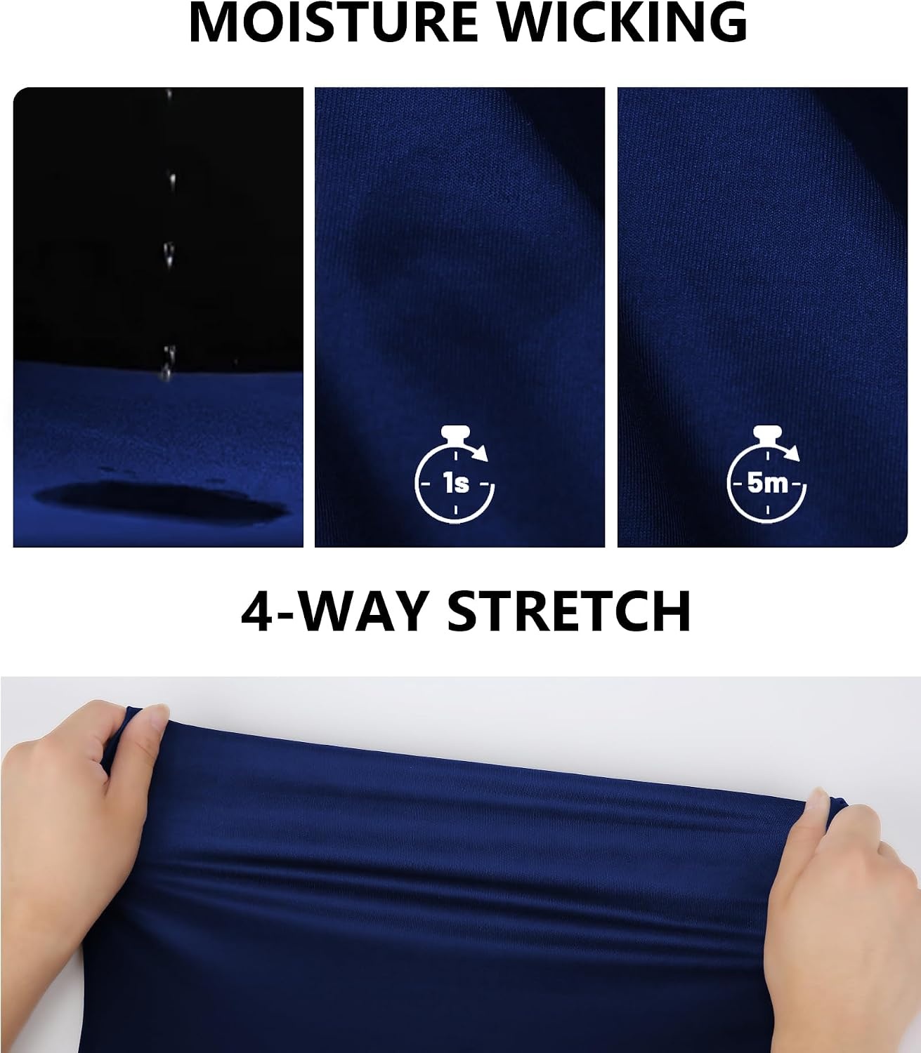 image:imageZITY Mens Golf Shirt Short Sleeve Athletic Casual Work Collared Polo Tshirt UPF 50 QuickDrying Moisture Wicking Breathable Soft Stretchy Print Patterns Striped Outdoor Business Machine WashSapphire Blue
