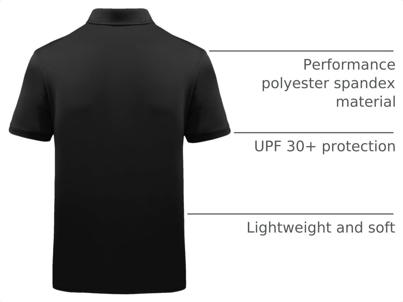 image:imageZITY Mens Golf Shirt Short Sleeve Athletic Casual Work Collared Polo Tshirt UPF 50 QuickDrying Moisture Wicking Breathable Soft Stretchy Print Patterns Striped Outdoor Business Machine WashYellow