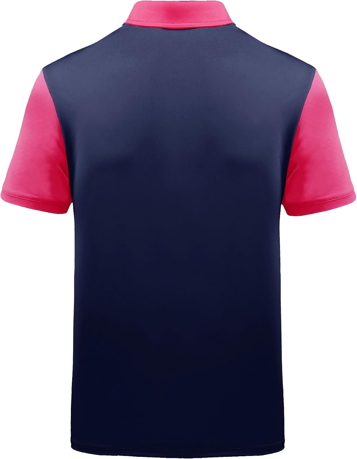 image:imageZITY Mens Golf Shirt Short Sleeve Athletic Casual Work Collared Polo Tshirt UPF 50 QuickDrying Moisture Wicking Breathable Soft Stretchy Print Patterns Striped Outdoor Business Machine WashRose Red