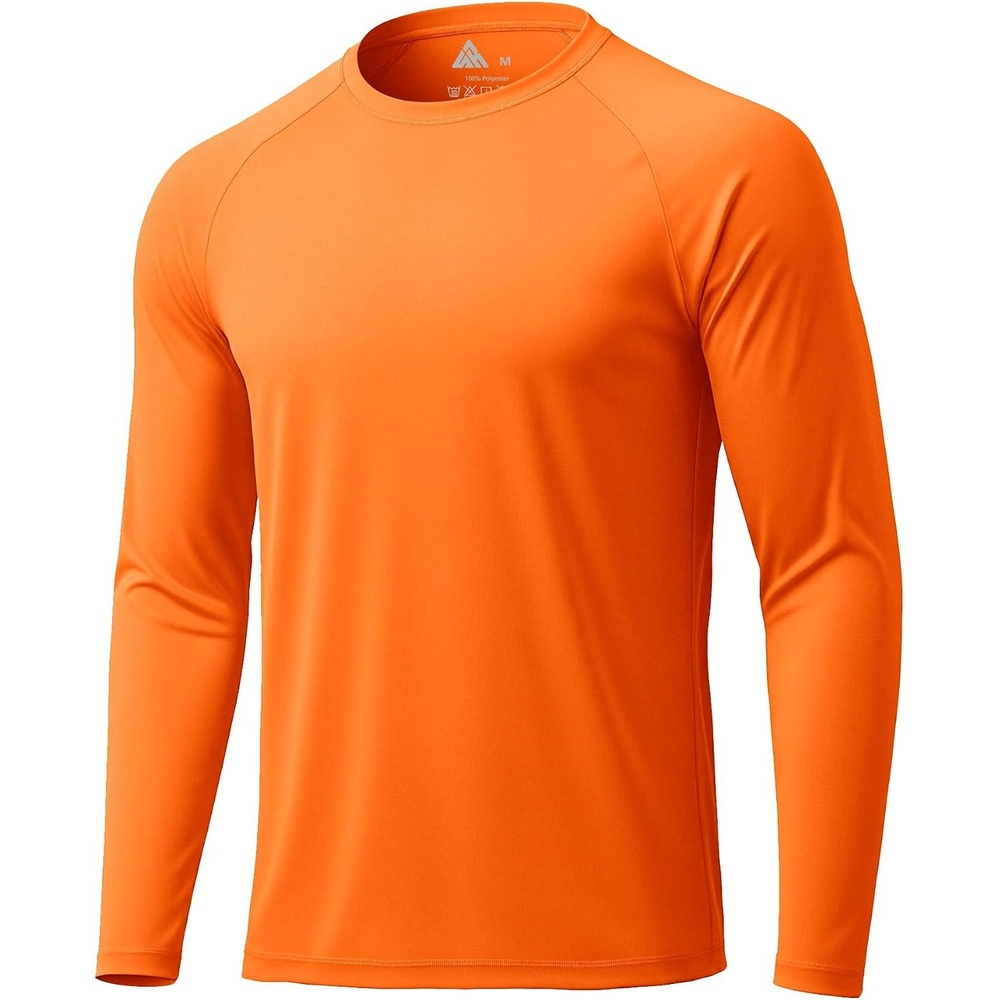 image:imageMens Long Sleeve Tee Shirts Sun Protection Fast Dry CrewNeckSunProtectionUPFUVWorkoutRunningHikingFishingCyclingCoolingMoisture WickingQuick DryAthleticOrange