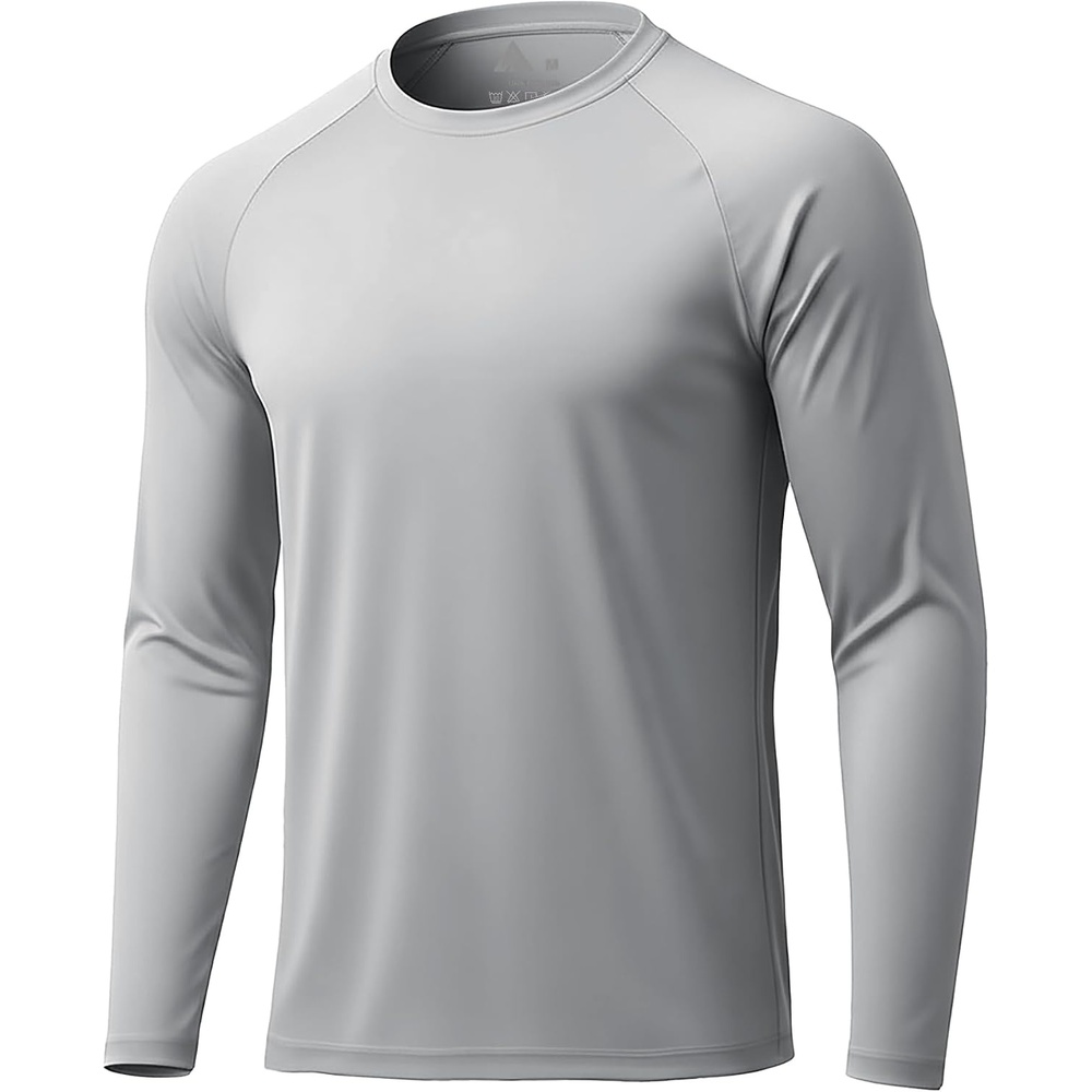 image:imageMens Long Sleeve Tee Shirts Sun Protection Fast Dry CrewNeckSunProtectionUPFUVWorkoutRunningHikingFishingCyclingCoolingMoisture WickingQuick DryAthleticLight Gray