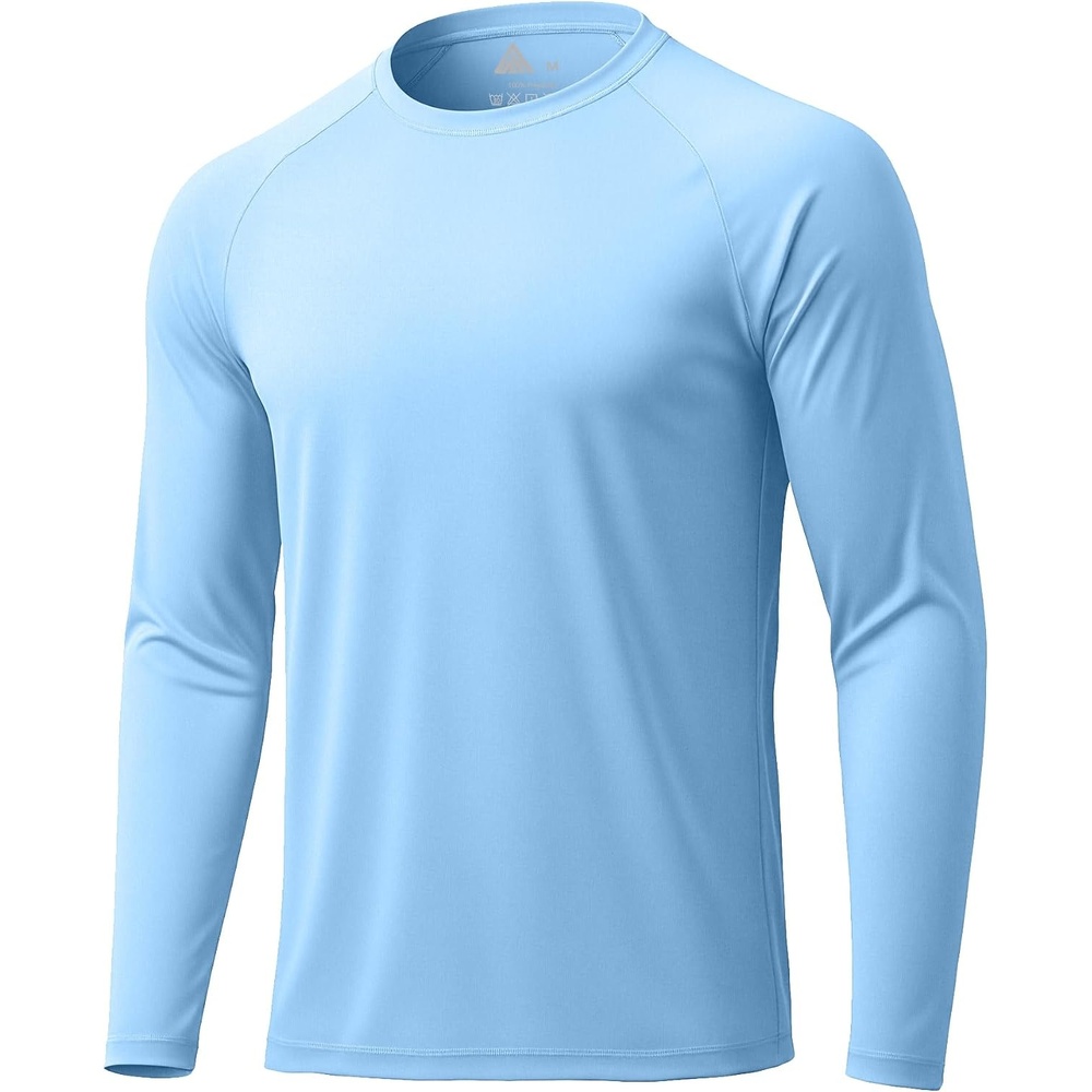 image:imageMens Long Sleeve Tee Shirts Sun Protection Fast Dry CrewNeckSunProtectionUPFUVWorkoutRunningHikingFishingCyclingCoolingMoisture WickingQuick DryAthleticSky Blue