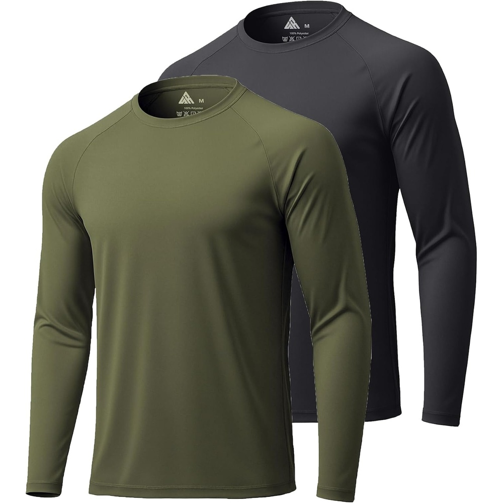 image:imageZITY 2Pack Mens Long Sleeve Tee Shirts SPF  Crew NeckSun ProtectionUPFUVWorkoutRunningHikingFishingCyclingCoolingMoisture WickingQuick DryAthletic