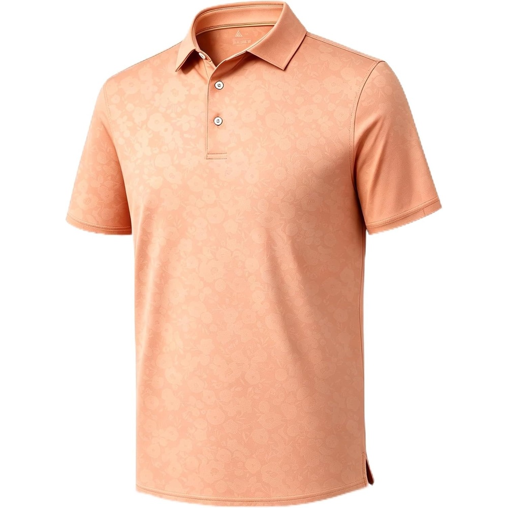 image:imageZITY Golf Shirts for Men Short Sleeve Print Polo Shirt Moisture Wicking Regular Fit Casual Beach PoloOrange Flower