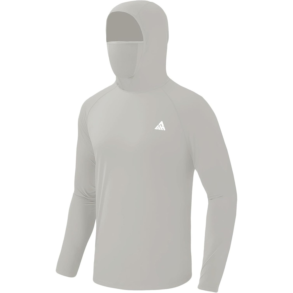 image:imageZITY Hooded Shirts for Men with Face Mask SPF Sun Protection Rash Guard UPF 50 Fishing Shirts for Men Lightweight Quick Dry Moisture Wicking Workout Long Sleeve Shirts for Men with HoodGray