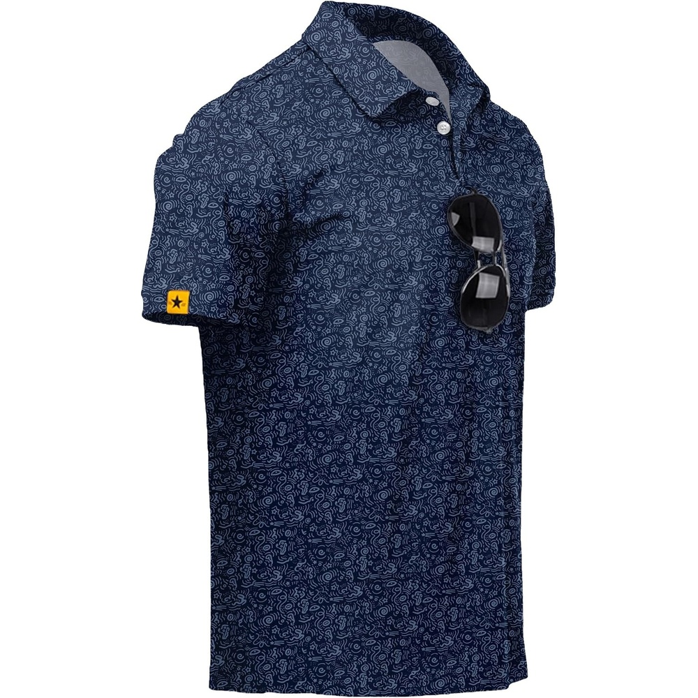 image:imageZITY Mens Golf Polo Shirts Short Sleeve UPF 50 Moisture Wicking Tshirt Print Pattern Machine Wash Quick Drying Breathable Stretchy Soft Casual Daily Office Athletic Tennis Outdoor WorkNavy