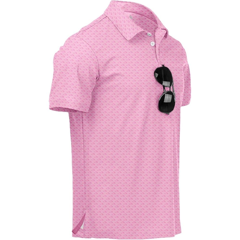image:imageZITY Mens Golf Polo Shirts Short Sleeve UPF 50 Moisture Wicking Tshirt  Print Pattern Machine Wash Quick Drying Breathable Stretchy Soft Casual Daily Office Athletic Tennis Outdoor WorkLight Pink