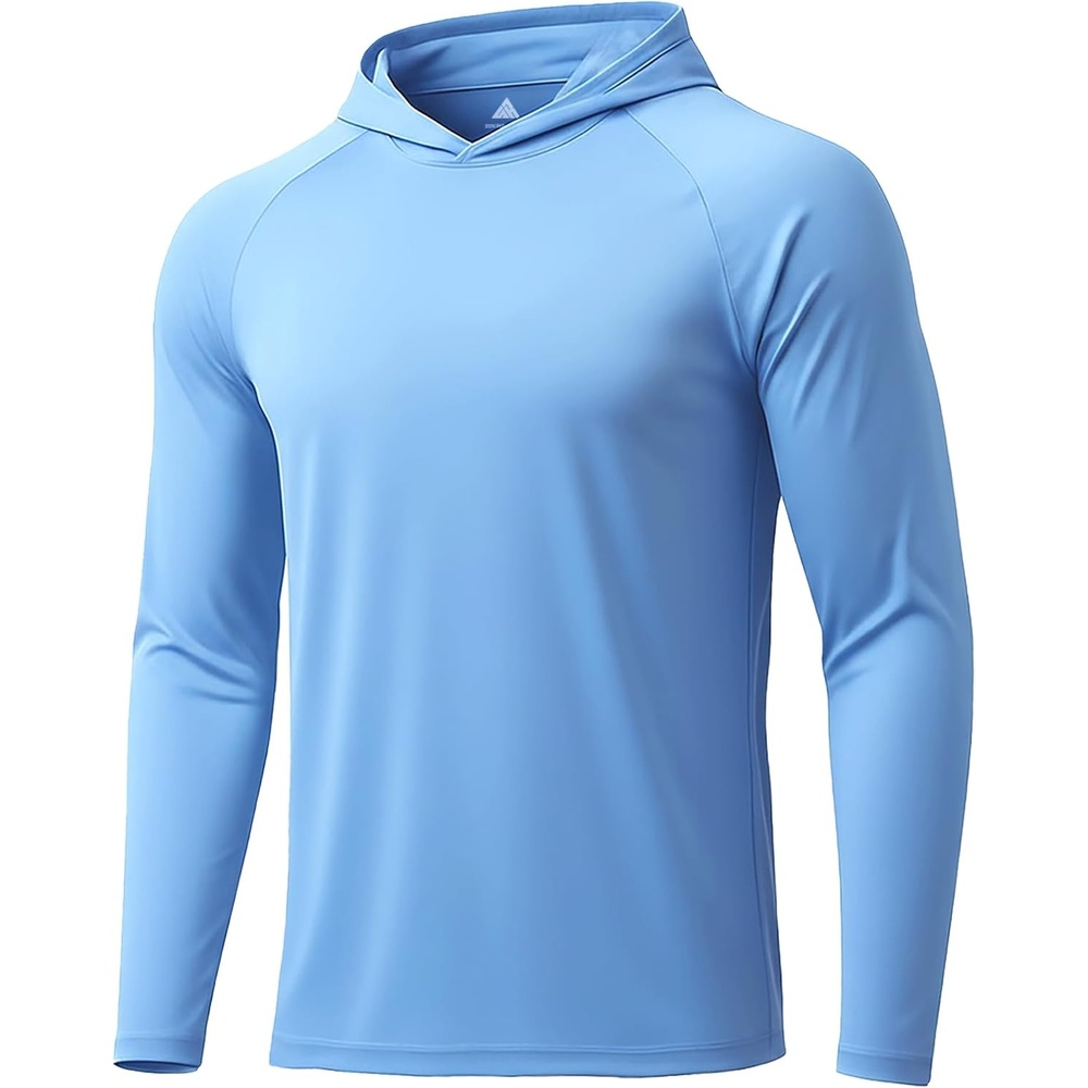 image:imageZITY Mens Sun Protection Hoodie Shirt Fishing Shirts for Men UPF 50 Long Sleeve Shirt Lightweight Rash GuardLight Blue