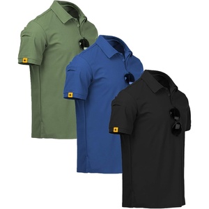 ZITY 3 Pack Mens Golf Polo Shirts Short Sleeve Business Casual T-Shirts | Moisture Wicking, Quick-Drying, Breathable, Stretchy, Cool, Sport, Workout, Daily, Work, Performance Collared Tactical Shirt(Black Blue Green)