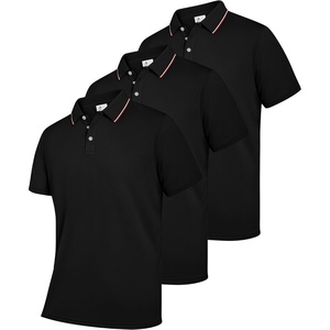 ZITY 3 Pack Mens Polo Shirts Short Sleeve Casual Summer Collared Golf Shirts(Black/Black/Black)