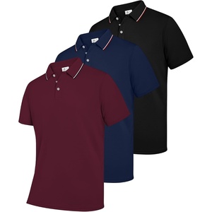 ZITY 3 Pack Mens Polo Shirts Short Sleeve Casual Summer Collared Golf Shirts(Black/Navy/Red)