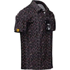 ZITY Mens Golf Polo Shirts Short Sleeve UPF 50+ Moisture Wicking Tshirt | Print Pattern, Machine Wash, Quick Drying, Breathable, Stretchy, Soft, Casual, Daily, Office, Athletic, Tennis, Outdoor, Work(Wine Red)