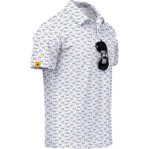 ZITY Mens Golf Polo Shirts Short Sleeve UPF 50+ Moisture Wicking Tshirt | Print Pattern, Machine Wash, Quick Drying, Breathable, Stretchy, Soft, Casual, Daily, Office, Athletic, Tennis, Outdoor, Work(White)