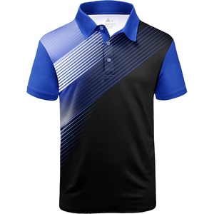 ZITY Mens Golf Shirt Short Sleeve Athletic Casual Work Collared Polo Tshirt | UPF 50+, Quick-Drying, Moisture Wicking, Breathable, Soft, Stretchy, Print Patterns, Striped, Outdoor, Business, Machine Wash(Deep Blue)