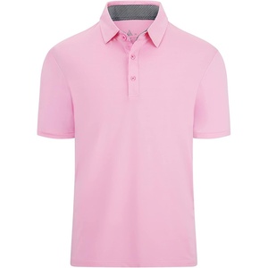 ZITY Mens Golf Shirt Short Sleeve Athletic Casual Work Collared Polo Tshirt | UPF 50+, Quick-Drying, Moisture Wicking, Breathable, Soft, Stretchy, Print Patterns, Striped, Outdoor, Business, Machine Wash(Pink)