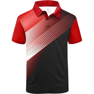 ZITY Mens Golf Shirt Short Sleeve Athletic Casual Work Collared Polo Tshirt | UPF 50+, Quick-Drying, Moisture Wicking, Breathable, Soft, Stretchy, Print Patterns, Striped, Outdoor, Business, Machine Wash(Red White Black)