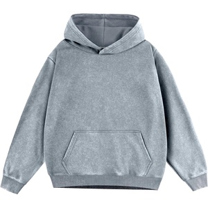 ZITY Mens Hoodies Oversized Cotton Vintage Washed Hoodie for Men Unisex Sweatshirt with Kangaroo Pocket Streetwear(Light Grey)