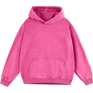 ZITY Mens Hoodies Oversized Cotton Vintage Washed Hoodie for Men Unisex Sweatshirt with Kangaroo Pocket Streetwear(Rose Red)
