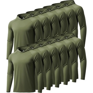 ZITY Men’s Sun Protection Hoodie Shirt Fishing Shirts for Men UPF 50+ Long Sleeve Shirt Lightweight Rash Guard(12pcs Olive Night)