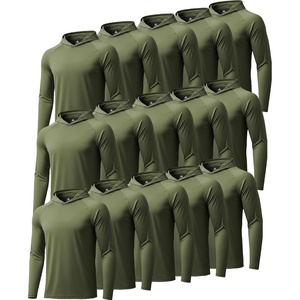 ZITY Men’s Sun Protection Hoodie Shirt Fishing Shirts for Men UPF 50+ Long Sleeve Shirt Lightweight Rash Guard(15pcs Olive Night)