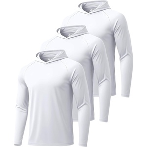 ZITY Men’s Sun Protection Hoodie Shirt Fishing Shirts for Men UPF 50+ Long Sleeve Shirt Lightweight Rash Guard(3pcs White)