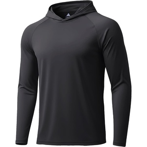 ZITY Men’s Sun Protection Hoodie Shirt Fishing Shirts for Men UPF 50+ Long Sleeve Shirt Lightweight Rash Guard(Black)