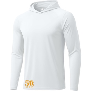 ZITY Men’s Sun Protection Hoodie Shirt Fishing Shirts for Men UPF 50+ Long Sleeve Shirt Lightweight Rash Guard(White)