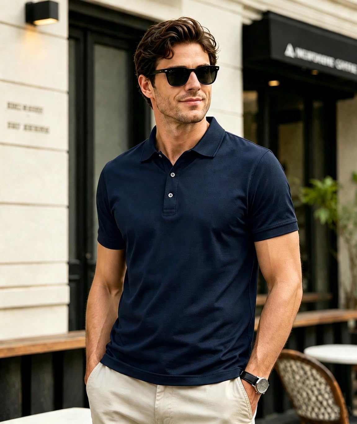 image:imageZITY 5 Pack Mens Classic Polo Shirts Short Sleeve Athletic Golf TShirtBlackBlackNavyWhiteSky Blue